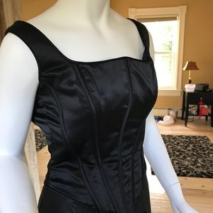 Custom Made Black Bustier Top with boning size 2